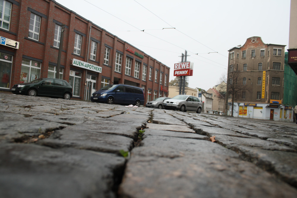 Schönes robustes Pflaster in der Georg-Schwarz-Straße. Foto: Ralf Julke