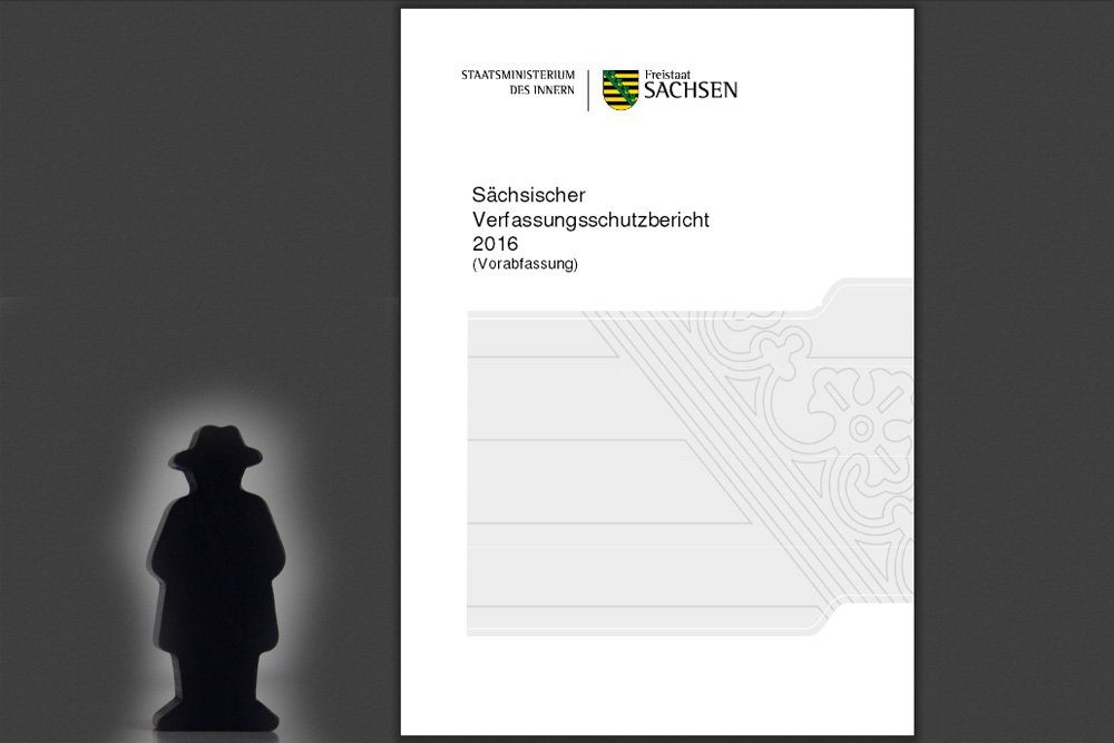 Sächsischer Verfassungsschutzbericht 2016. Montage: L-IZ