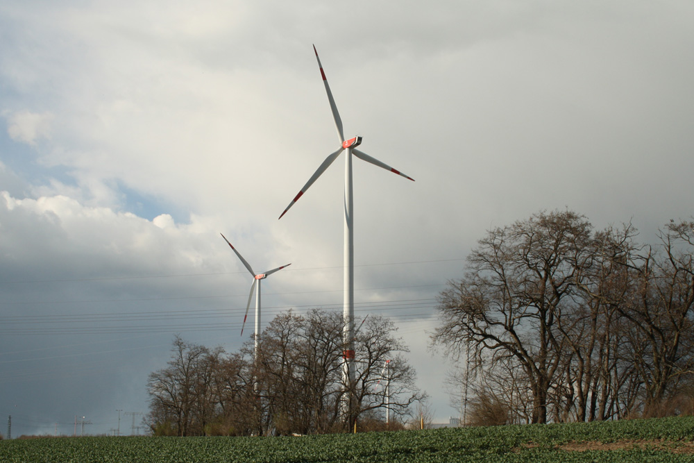 Windräder im Leipziger Norden. Foto: Ralf Julke