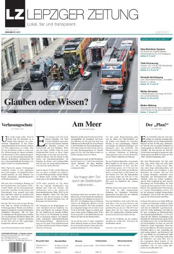 Die LEIPZIGER ZEITUNG Nr 43. Ab 19. Mai zu kaufen. Foto: Screen Titelblatt (zum Vergrößern anklicken)