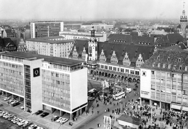 Der Markt mit Messeamt (1968). Foto: Stadtarchiv Leipzig