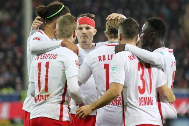 Geniales Sextett: Poulsen, Werner, Sabitzer, Forsberg, Demme und Keita. Foto: GEPA Pictures