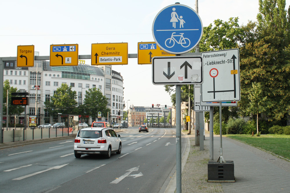 Martin-Luther-Ring: Ab 2020 dürfen Radfahrer hier wohl im Mischverkehr mitfahren. Foto: Ralf Julke