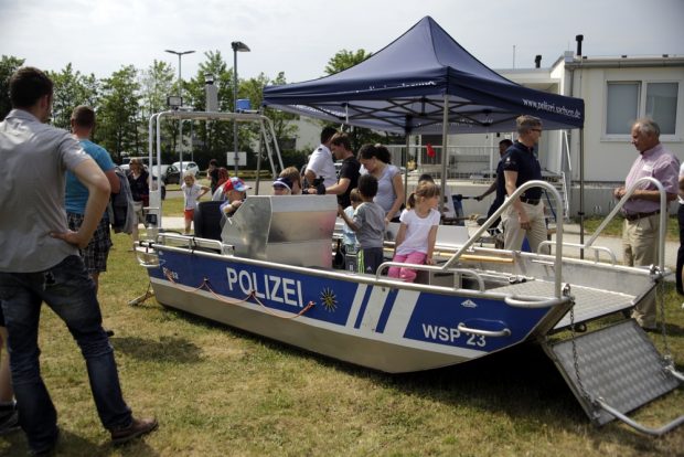 Polizeiboot. Foto: Alexander Böhm