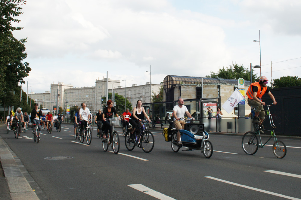 Critical Mass auf dem Innenstadtring. Archivfoto: Ralf Julke