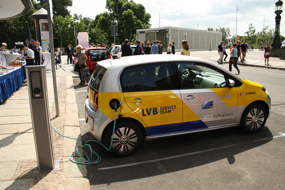 E-Auto-Station am Mobilitätszentrum der LVB. Foto: Ralf Julke