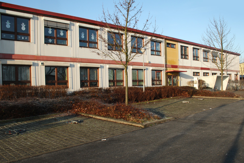 Die Container-Schule in Probstheida. Foto: Ralf Julke
