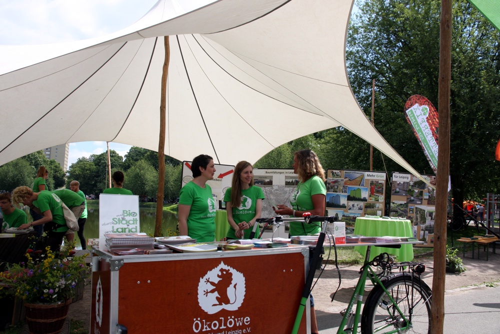 Das Lastenfahrrad des Ökolöwen im Einsatz. Foto: L-IZ.de
