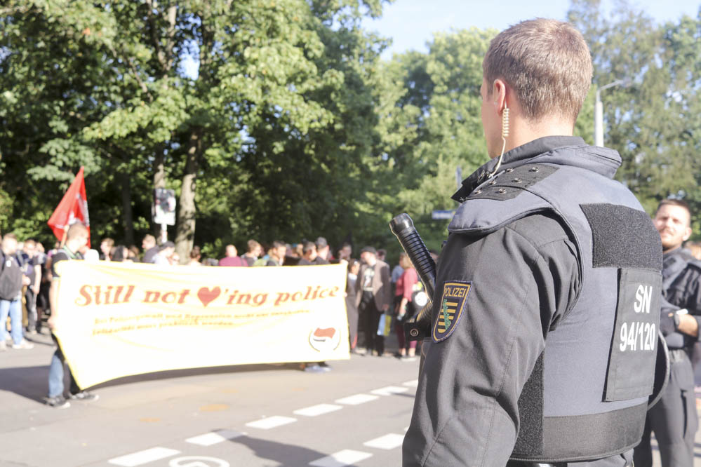Antirepressionsdemo am 3. Juli 2017 in Leipzig. Foto: Martin Schöler