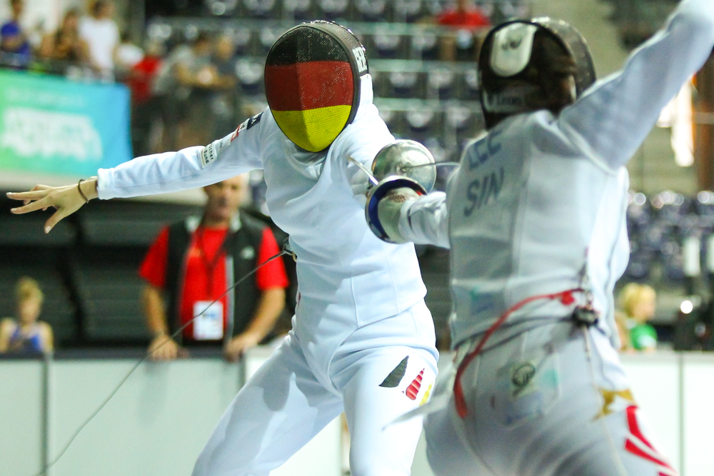 Beate Christmann (Tauberbischofsheim) zog mit einem Sieg gegen Bernardette Jing Fei Lee (Singapore) in die 64er-Runde ein. Foto: Jan Kaefer