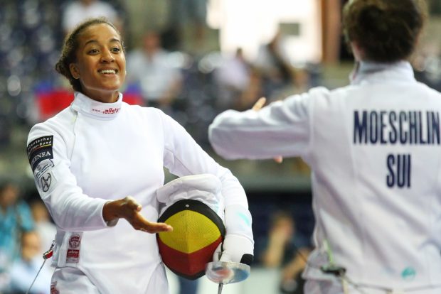 Erfolgreiche Extrarunde der erfahrenen Alexandra Ndolo (Leverkusen) gegen Noemi Moeschlin (Schweiz). Foto: Jan Kaefer