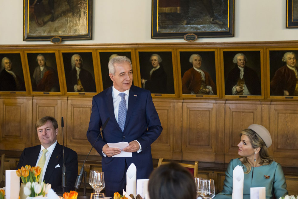 Tillich beim Empfang des Niederländischen Königspaars. Foto: SSK