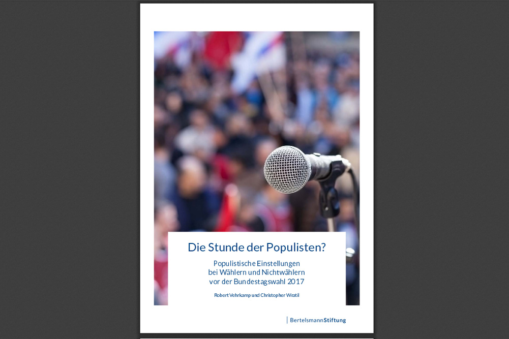 Bertelsmann-Studie „Die Stunde der Populisten?“ Cover: Bertelsmann Stiftung