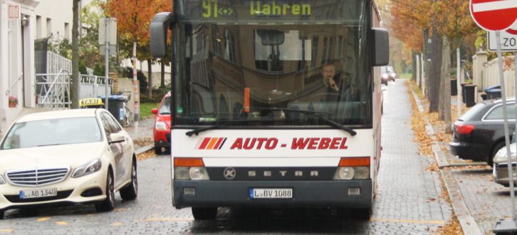 Bus 91 in Wahren. Foto: Ralf Julke