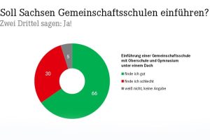 Ergebnis der Umfrage zur Gemeinschaftsschule. Grafik: Linksfraktion Sachsen