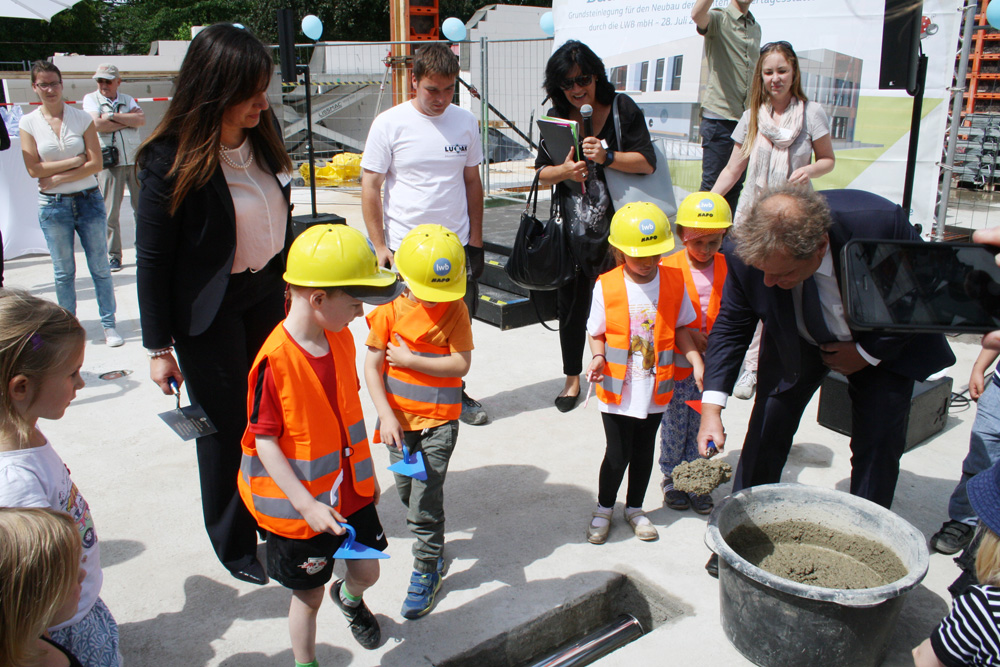 Grundsteinlegung für die neue LWB-Kita. Foto: Ralf Julke