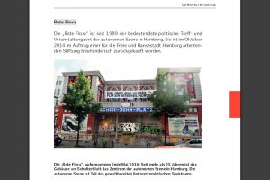 Seite 95 aus dem Hamburger Verfassungsschutzbericht 2017. Screenshot: L-IZ