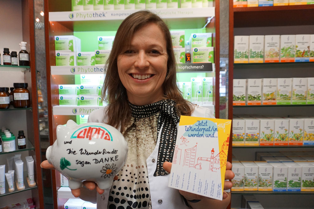 Sparschwein in der Alpha-Apotheke, Nonnenstraße. Foto: Stiftung Bürger für Leipzig