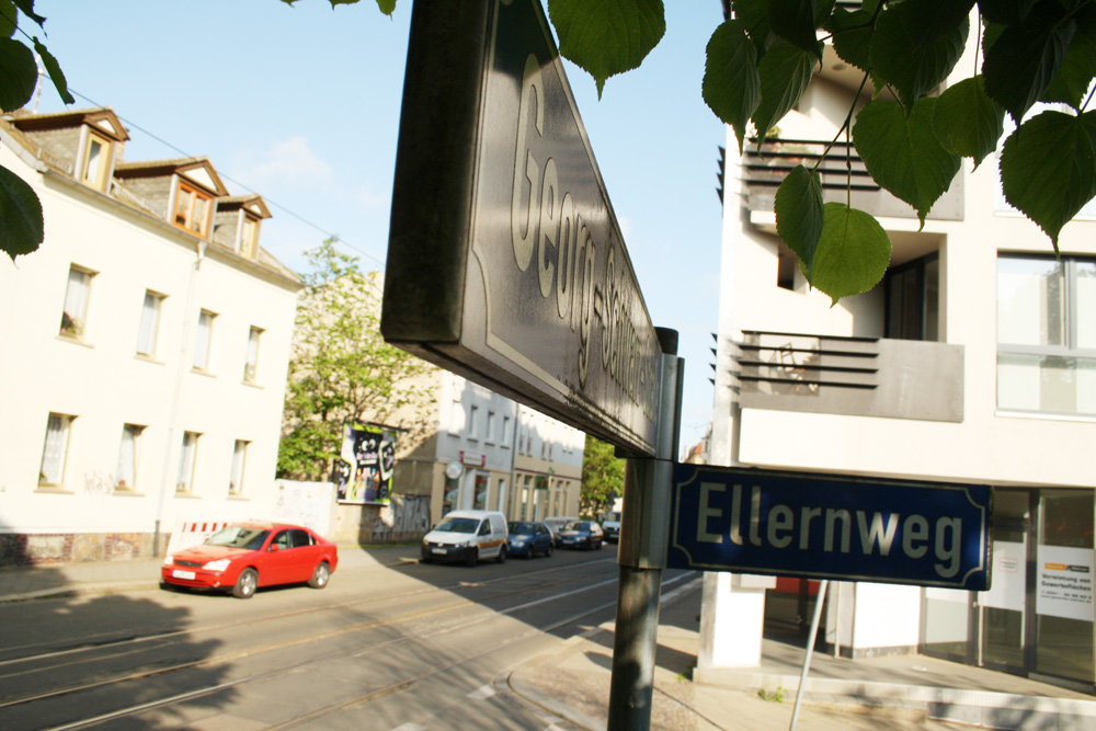 Ellernweg / Georg-Schwarz-Straße in Leutzsch. Foto: Ralf Julke