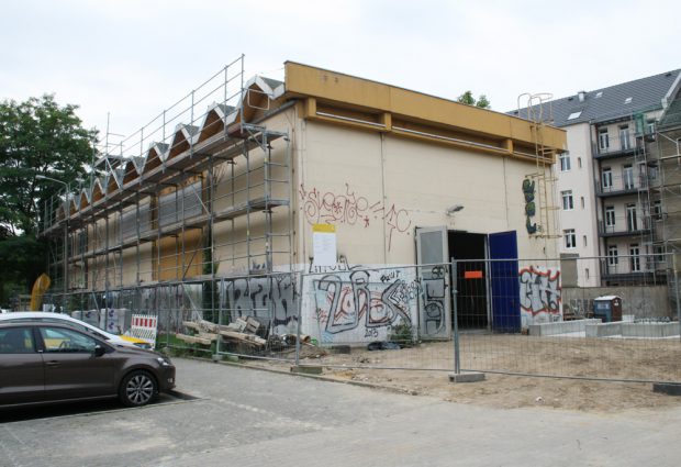 Ehemalige Trafo-Station in der Hildegardstraße von außen. Foto: Ralf Julke