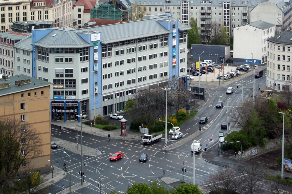 Nordtangente: Kreuzung Berliner Straße / Eutritzscher Straße. Foto: Ralf Julke