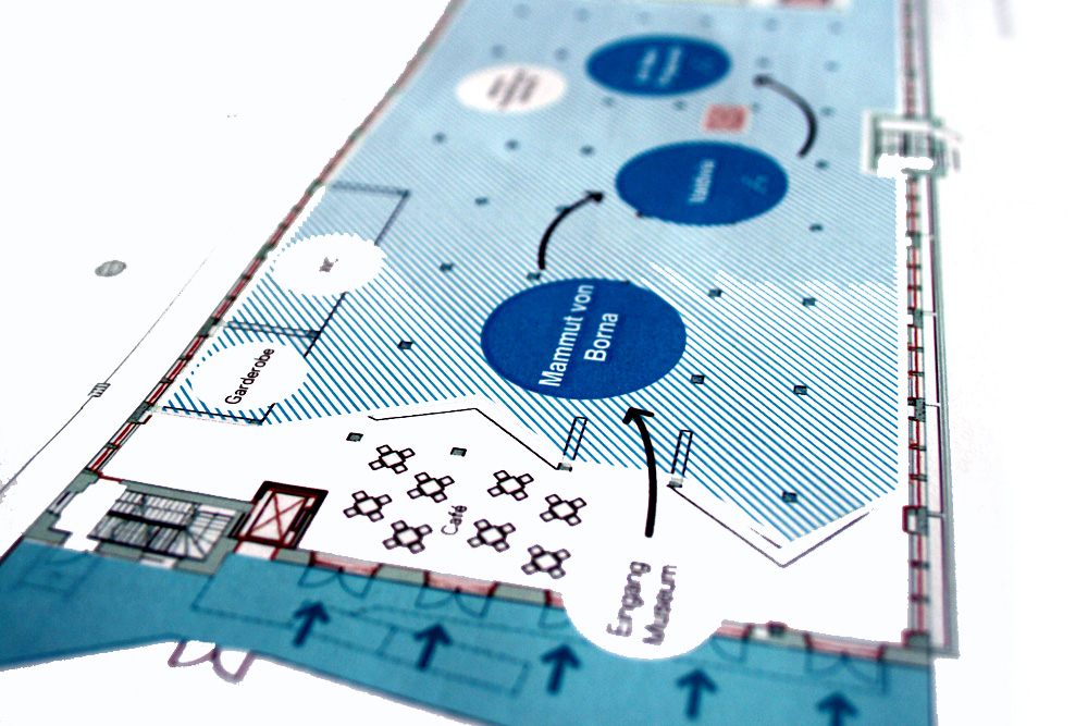 Gleich im Erdgeschoss der Halle 7 hätte ein Mammut die Besucher begrüßen sollen. Foto: Ralf Julke