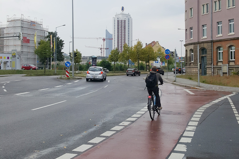 Radfahrer an der Brandenburger Straße. Foto: Marko Hofmann
