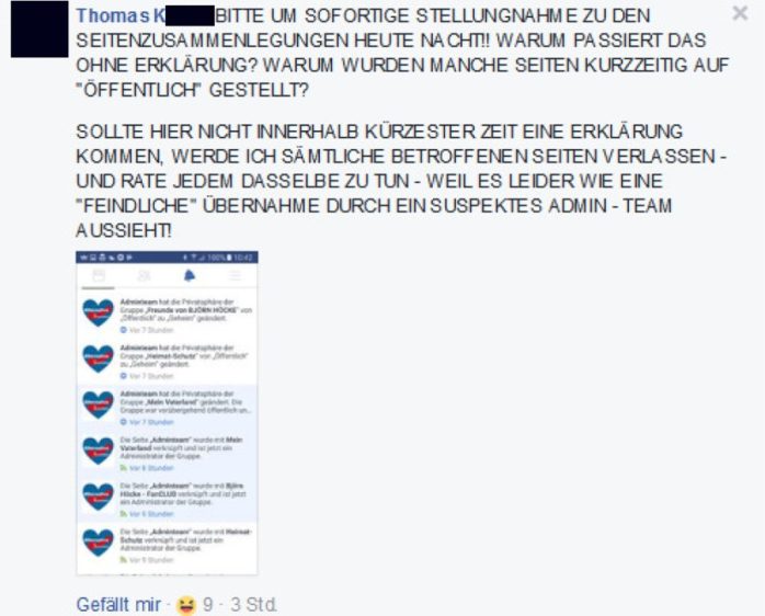 Die User sind verdutzt, manche verstehen nichts. Sofortige Erklärung verlangt. Screen Facebookgruppe der PARTEI
