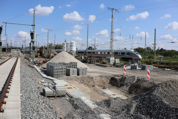 Bauarbeiten am Bahnknoten Leipzig. Foto: Deutsche Bahn