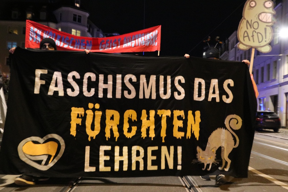Halloween von links: Den Faschismus das Fürchten lehren. Foto: L-IZ.de
