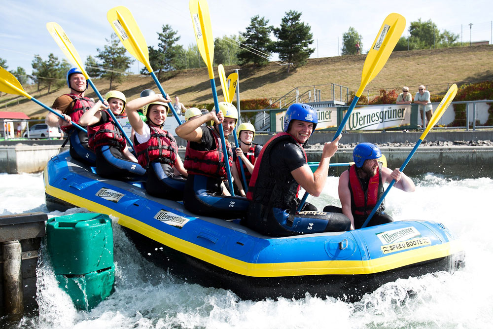 Wildwasser-Rafting im Kanupark. Foto: Kanupark Markkleeberg