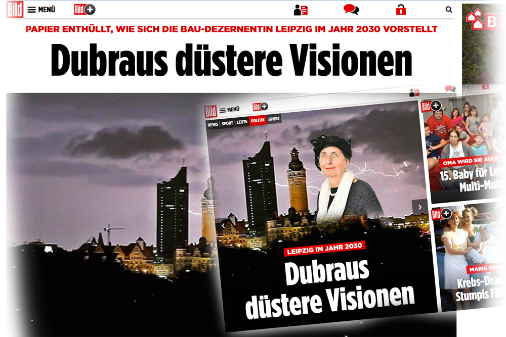 "Bild"-Montagen mit "düsteren Visionen". Screenshots: L-IZ