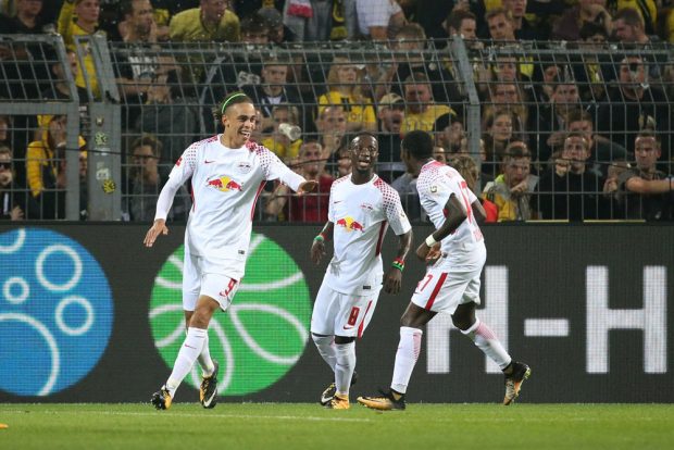 Yussuf Poulsen bejubelt seinen Treffer zum 2:1. Foto: GEPA Pictures