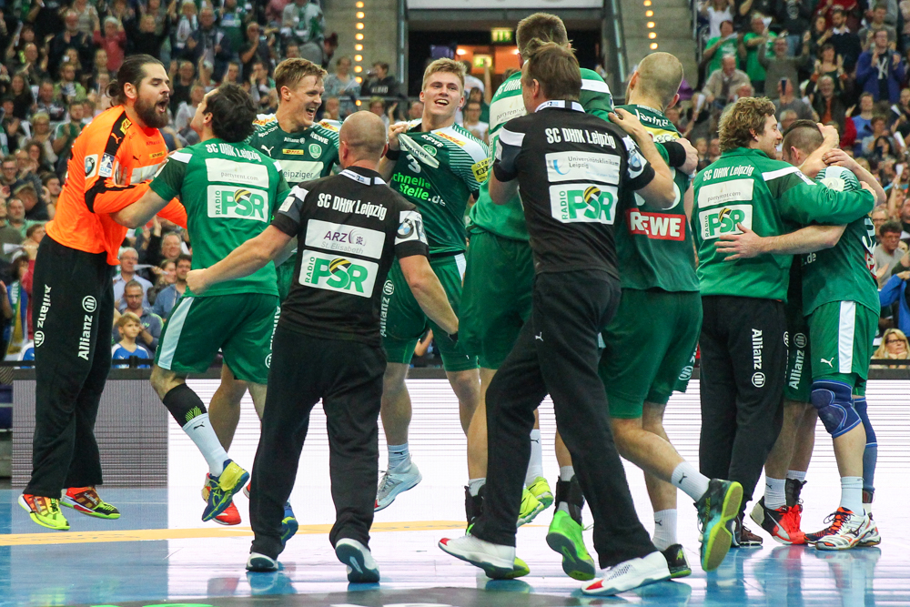 Geschafft! Wie bereits im Pokal, blieb Leipzig gegen die MT Melsungen siegreich. Foto: Jan Kaefer
