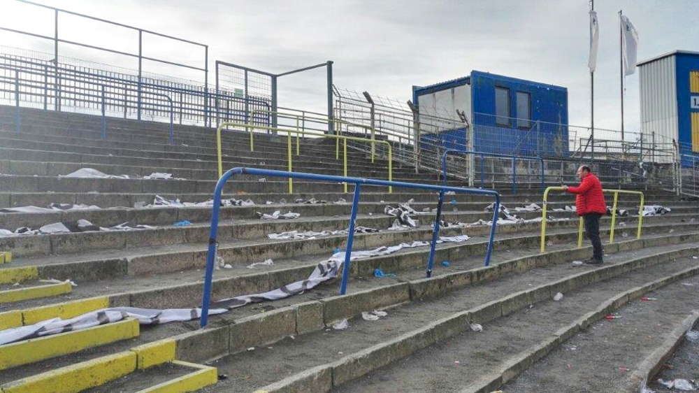 Nach dem Derby bot der Gästeblock ein trauriges Bild. Foto: privat