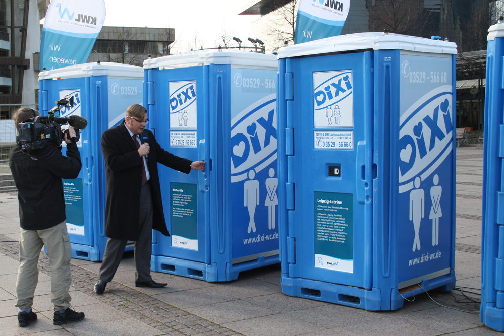 Toilettentag der Leipziger Wasserwerke 2013 in der Leipziger Innenstadt. Foto: Ralf Julke