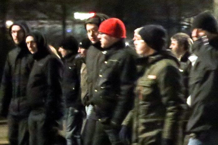 Legida marschiert am 16.02.2015 in Leipzig. Enrico Böhm will zu dieser Zeit in Bayern gewesen sein. Foto: L-IZ.de