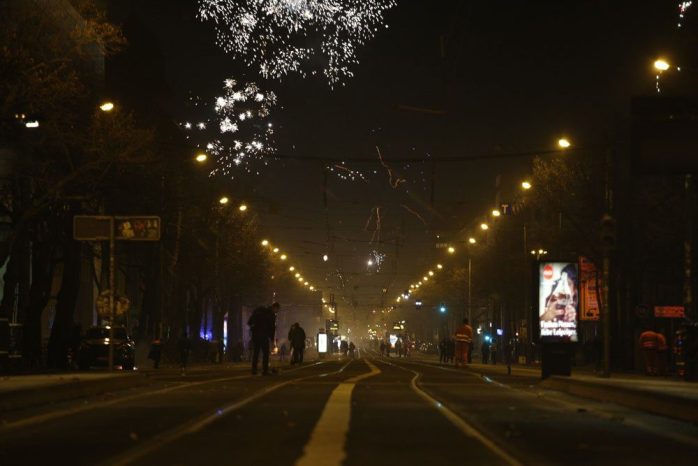 Silvester in Leipzig. Blick auf die Karli am Kreuz. Foto: L-IZ.de