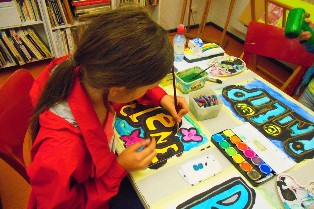 Graffiti-Kurs. Foto: Antje Olowaili