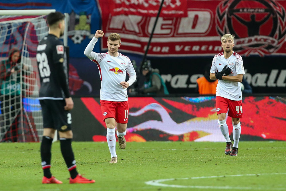 Die beiden Torschützen Werner und Kampl. Foto: GEPA pictures/Gabor Krieg