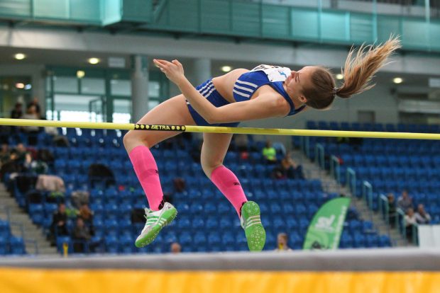 Maria Mahlo (SG MoGoNo) war mit einer überquerten Höhe von 1,60 Meter die beste Hochspringerin des Tages. Foto: Jan Kaefer