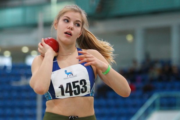 Bronze-Gewinnerin Lilly Empl (SG MoGoNo) war unter den U20-Juniorinnen mit 9,87 Meter die beste Kugelstoßerin. Foto: Jan Kaefer