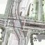 Der Auszug aus dem Gestaltungsplan der Stadt Leipzig zeigt das überdimensionierte Kreuzungsbauwerk. Grafik: Stadt Leipzig