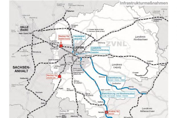 Die notwendigen Infrastrukturmaßnahmen im ZVNL-Netz. Karte: ZVNL