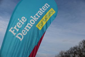 Die Fahne der Liberalen flattert im Wind. Kommt die FDP 2019 wieder in den Landtag Sachsen? Foto: Michael Freitag