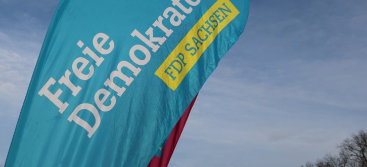 Die Fahne der Liberalen flattert im Wind. Kommt die FDP 2019 wieder in den Landtag Sachsen? Foto: Michael Freitag