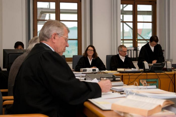 Im Gerichtssaal während des SDR-Prozesses. Foto: Michael Billig, muellrausch.de