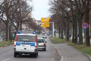 Polizeieinsatz auf der Jahnallee. Symbolbild. Foto: L-IZ.de