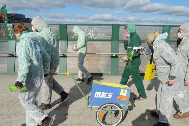 Aktionstag gegen Urantransporte 24.02.2018, Foto: Ute Greiser/Robin Wood