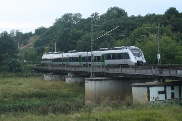 S-Bahn auf der Brücke über die Neue Luppe. Foto: Ralf Julke